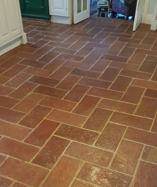 Terracotta Lodge Floor Tile After Cleaning in Welwyn Garden City