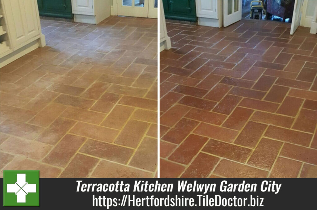 Traditional Terracotta Kitchen Floor Renovated in Welwyn Garden City